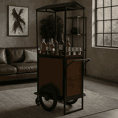 Mauritius Bar Cart with Wheels