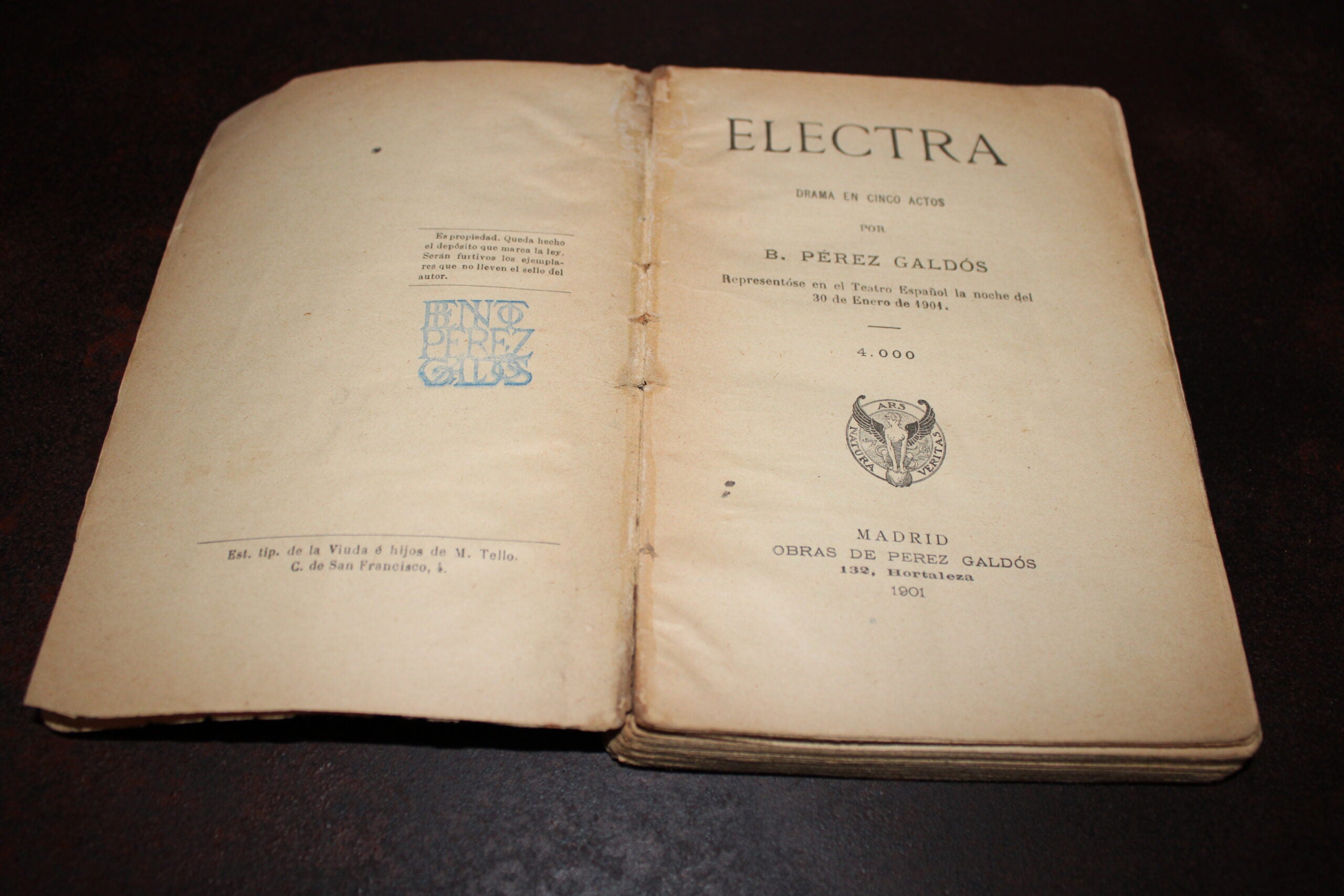 Electra, de Benito Pérez Galdós. 1901.