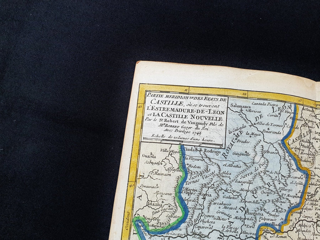 Mapa del sur de las regiones de Castilla, Extremadura, León y Castilla la Nueva. 1721-1750