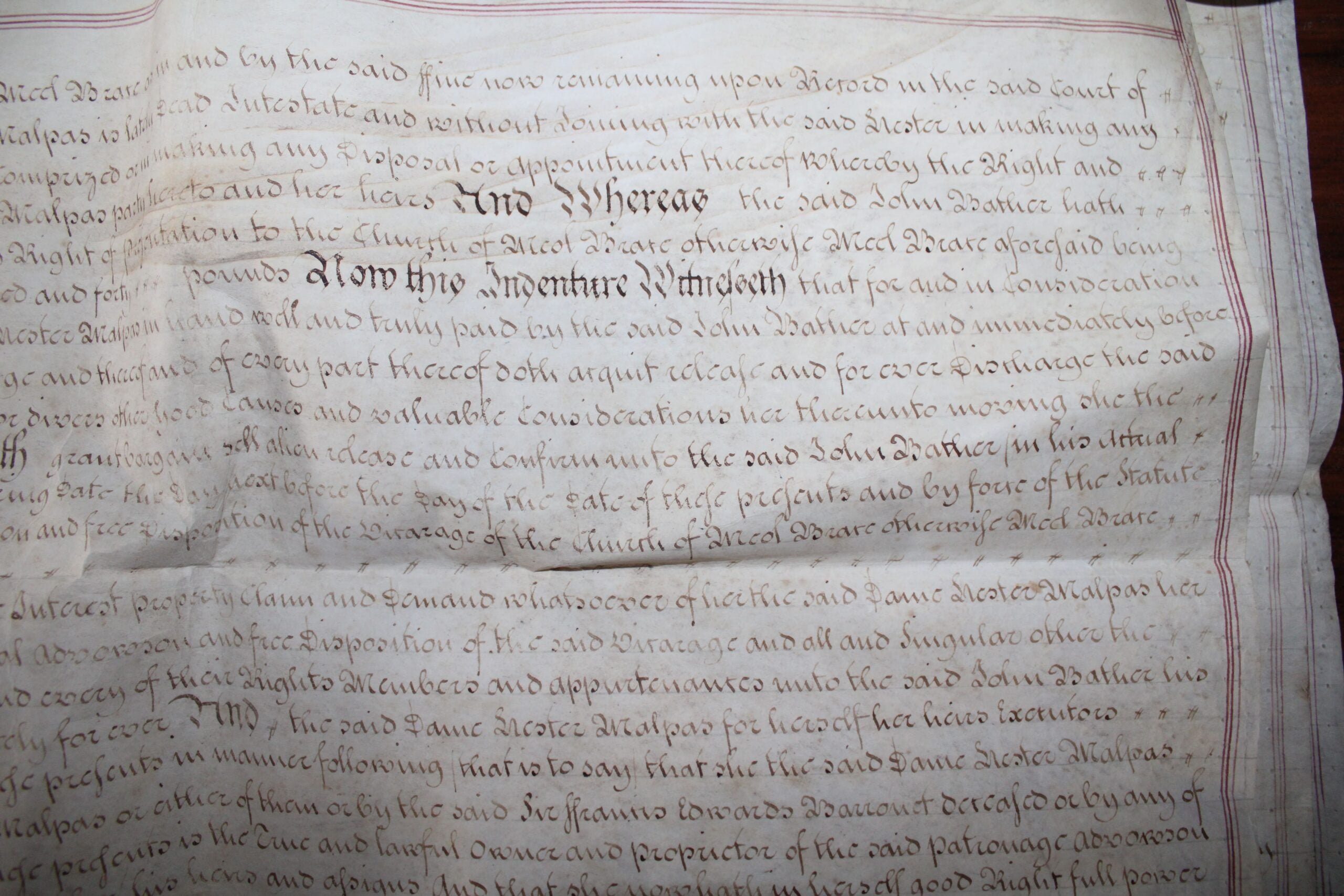 Pergamino Histórico de 1764: Newton & Pully - Documento Auténtico - 1764