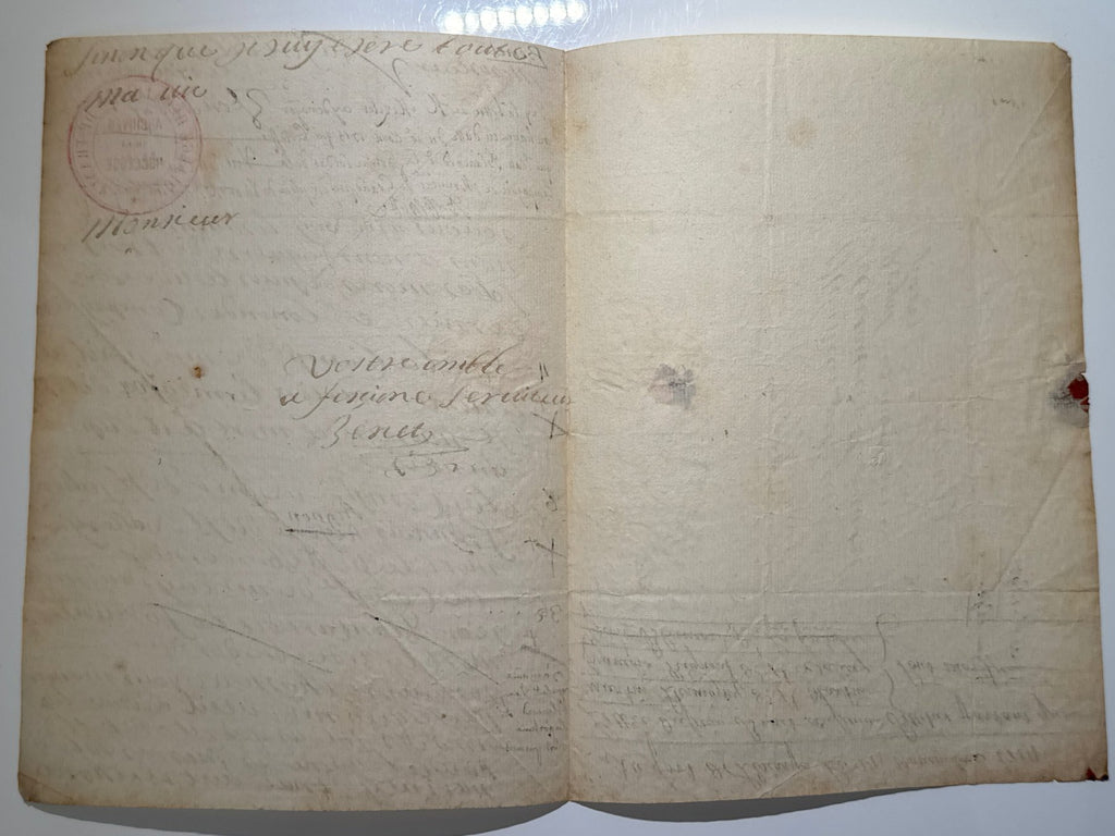 Charles Bennet, primer conde de Tankerville 5 cartas autógrafas y firmadas a Monsieur Pettatier en París. 1714