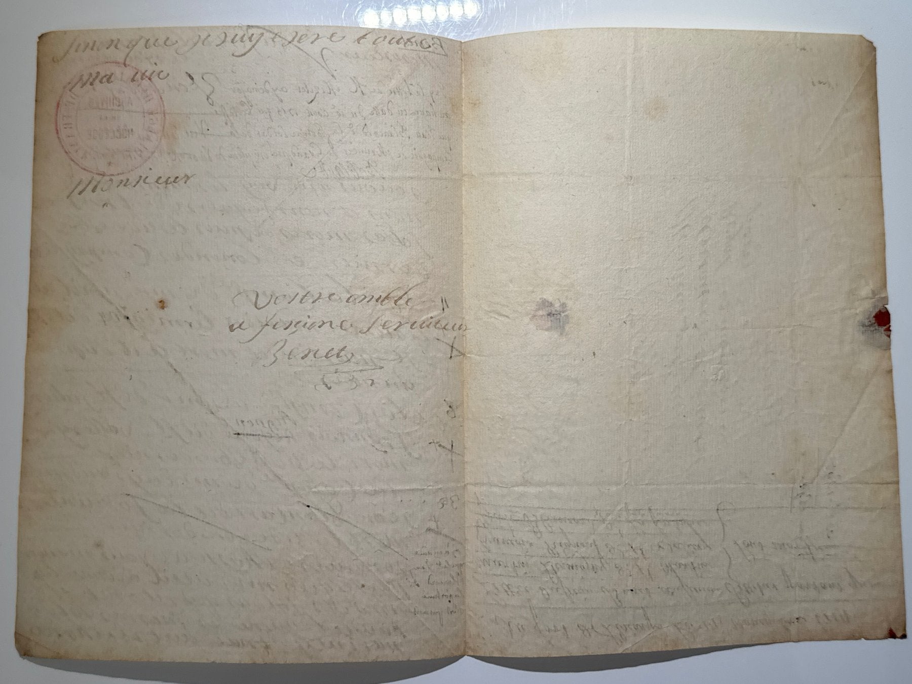 Charles Bennet, primer conde de Tankerville 5 cartas autógrafas y firmadas a Monsieur Pettatier en París. 1714