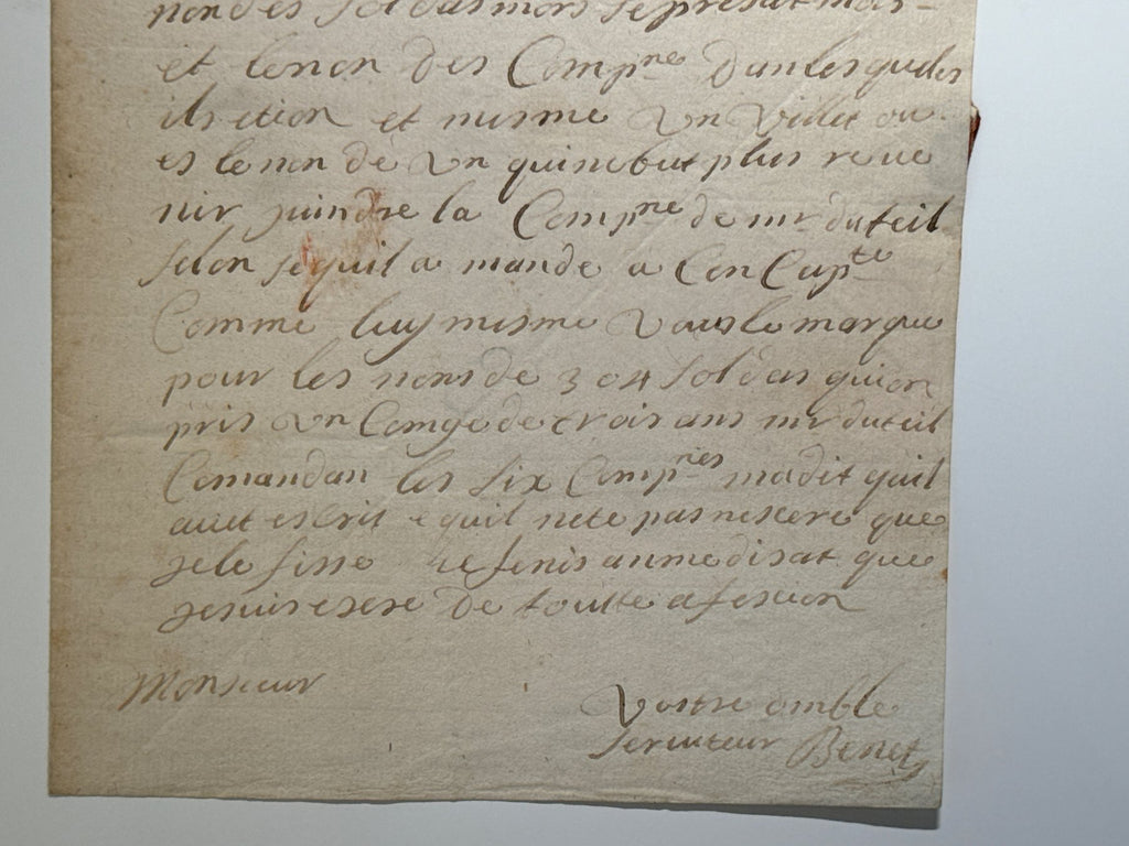 Charles Bennet, primer conde de Tankerville 5 cartas autógrafas y firmadas a Monsieur Pettatier en París. 1714