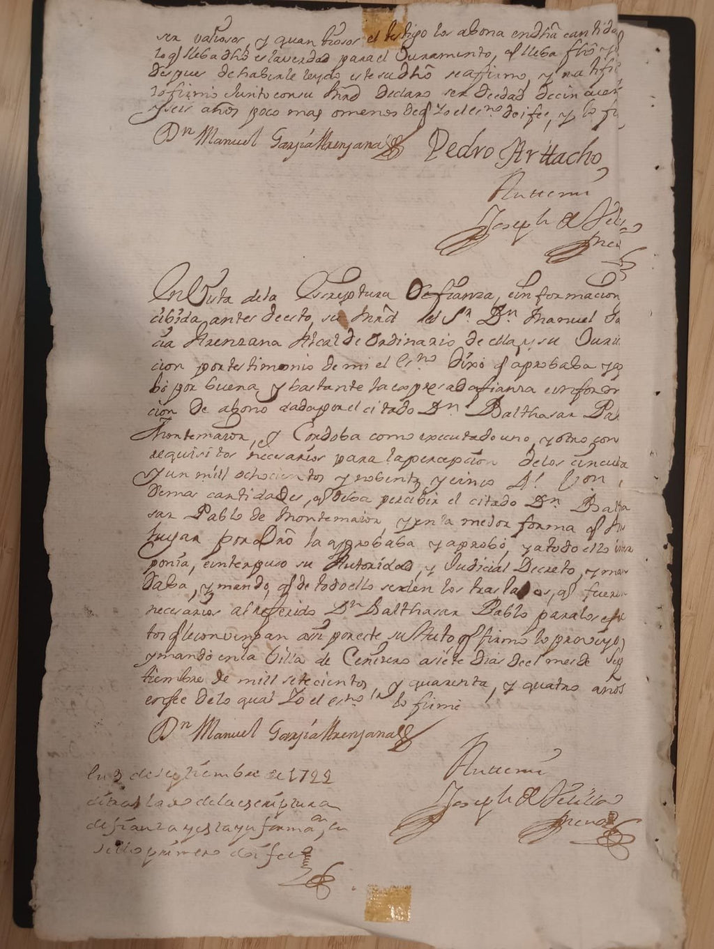 Manuscrito Histórico de Cartagena, Año 1722