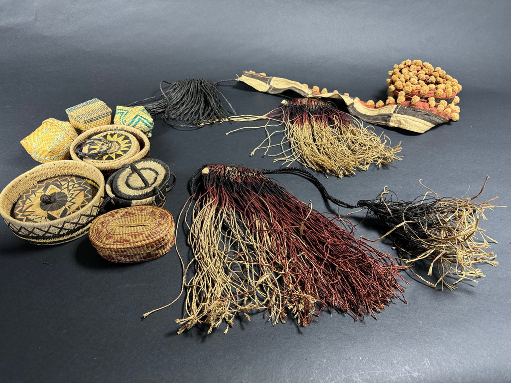 Lote de cestas artesanías Shoowa-Kuba y Tetela