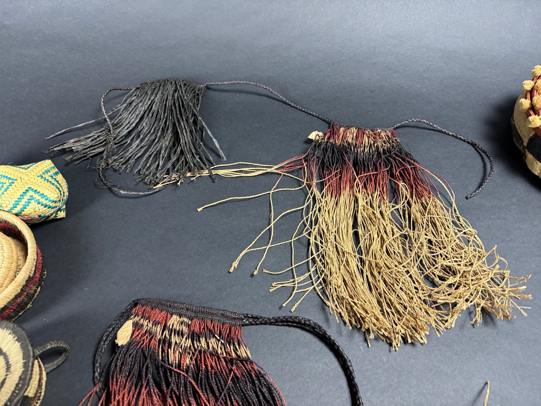 Lote de cestas artesanías Shoowa-Kuba y Tetela