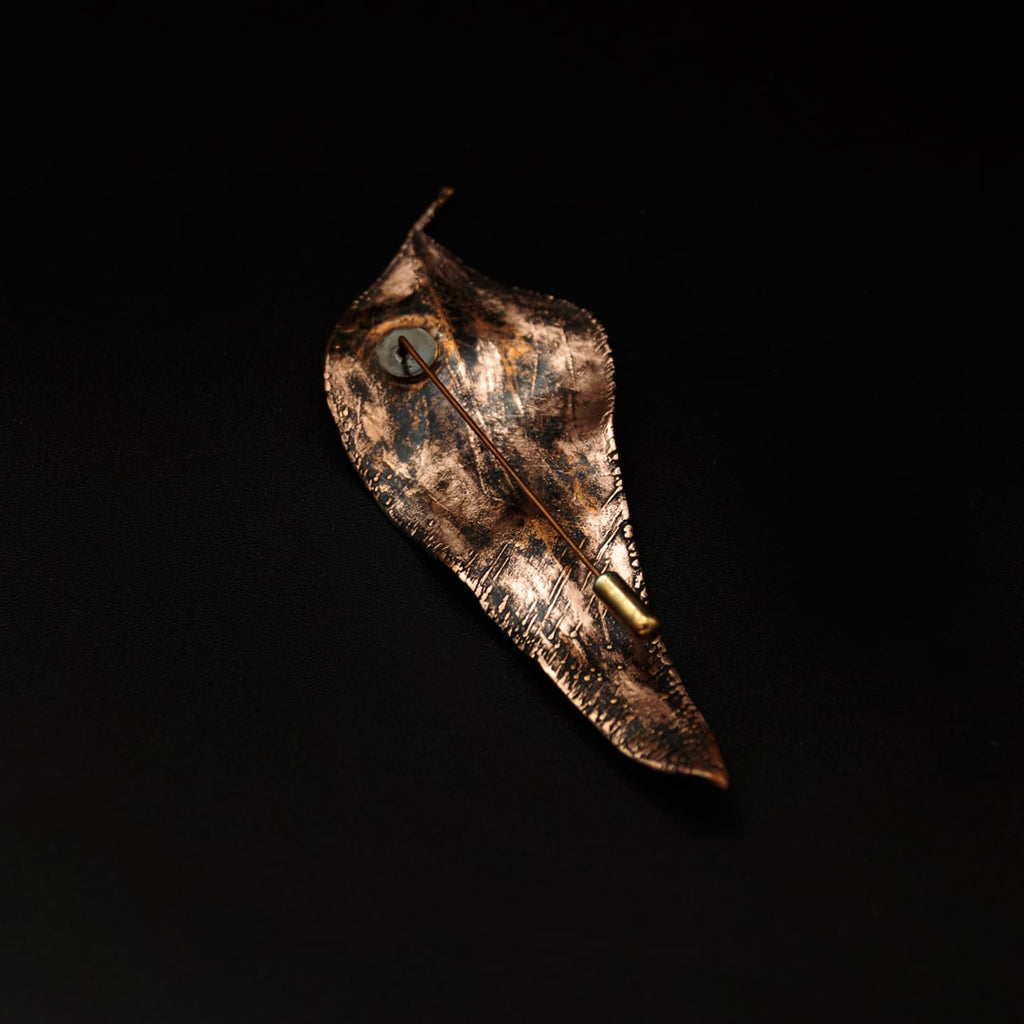 Copper Leaf Brooch by Anna Canal