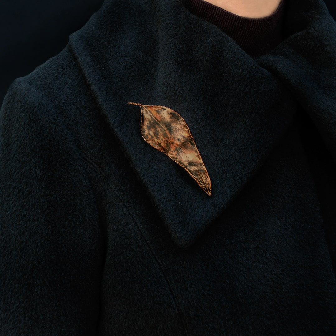 Copper Leaf Brooch by Anna Canal