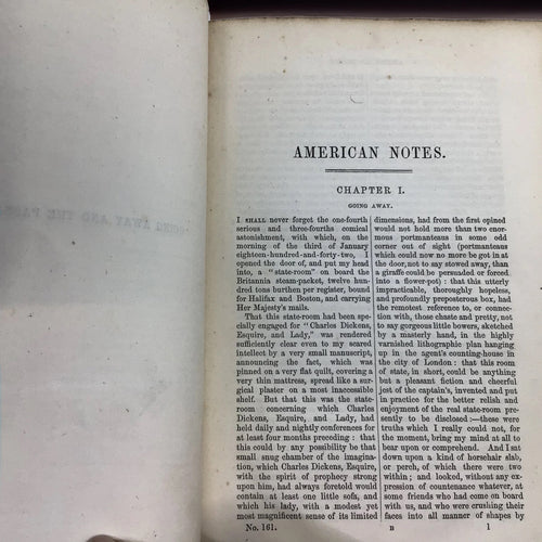 American Notes for General Circulation, de Charles Dickens. 1855.