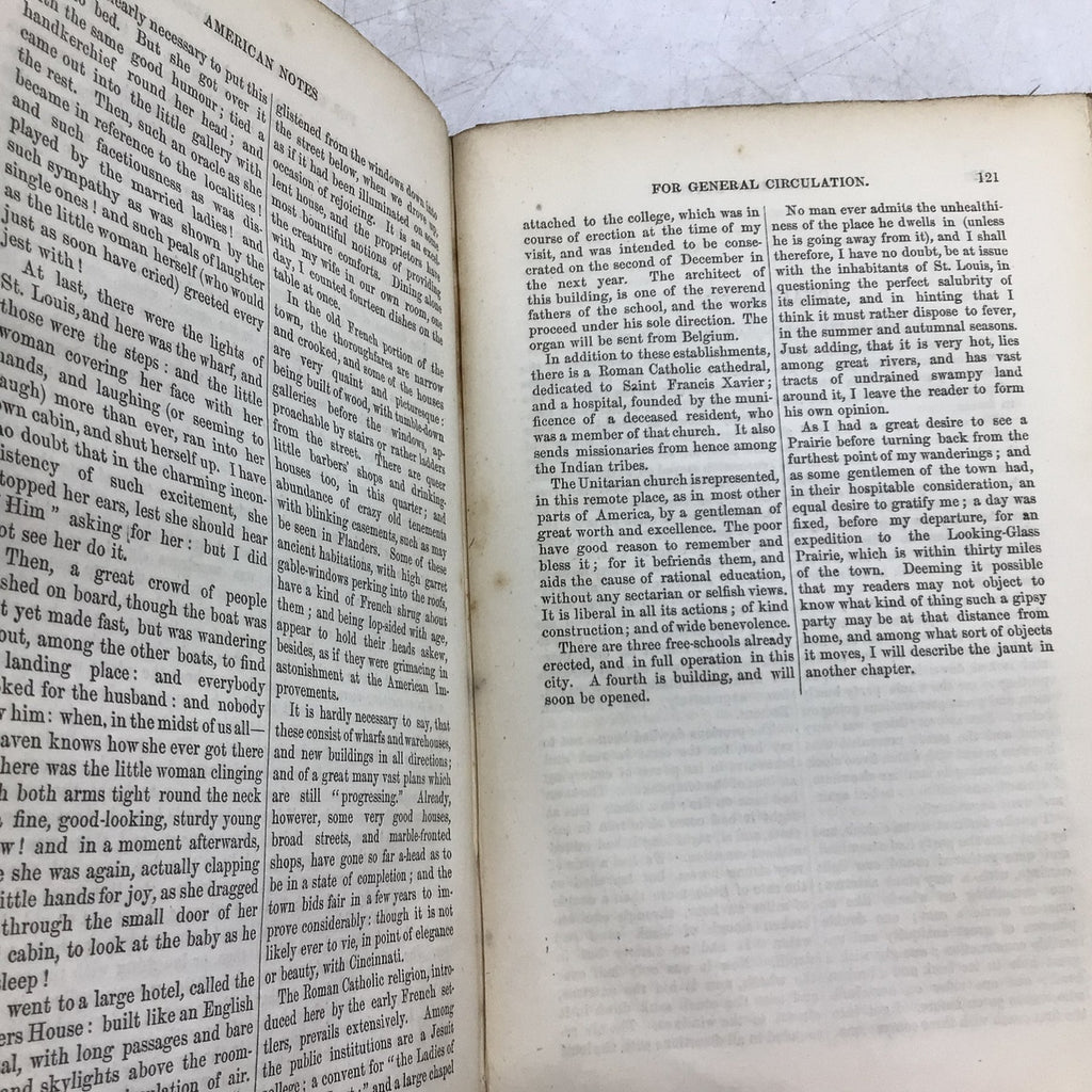 American Notes for General Circulation, de Charles Dickens. 1855.