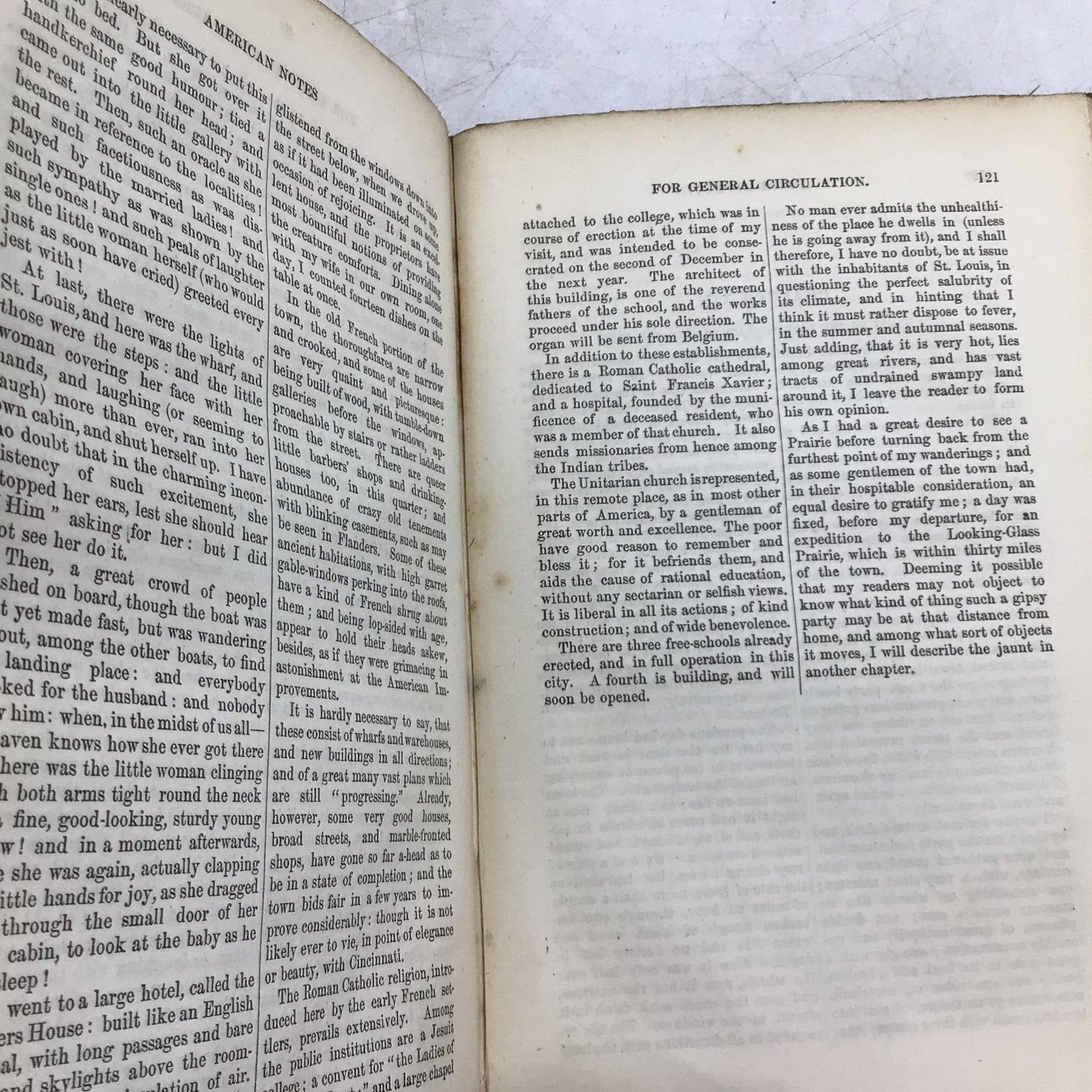 American Notes for General Circulation, de Charles Dickens. 1855.