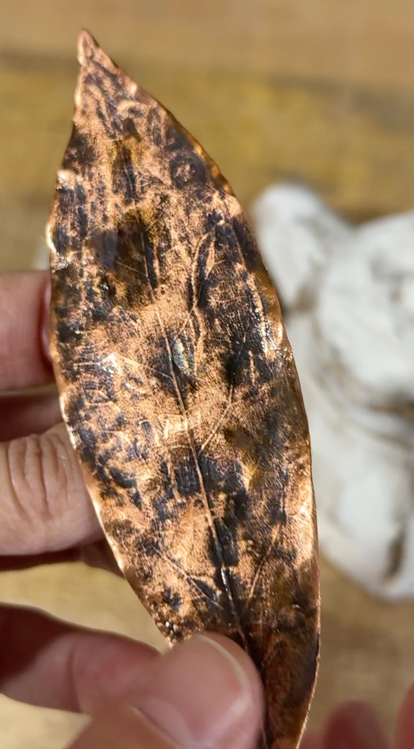 Copper Leaf Brooch by Anna Canal