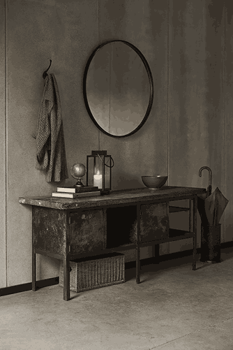 Escritorio Industrial Vintage en Madera y Metal
