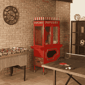 Carrito de Palomitas Vintage Rojo con Ruedas