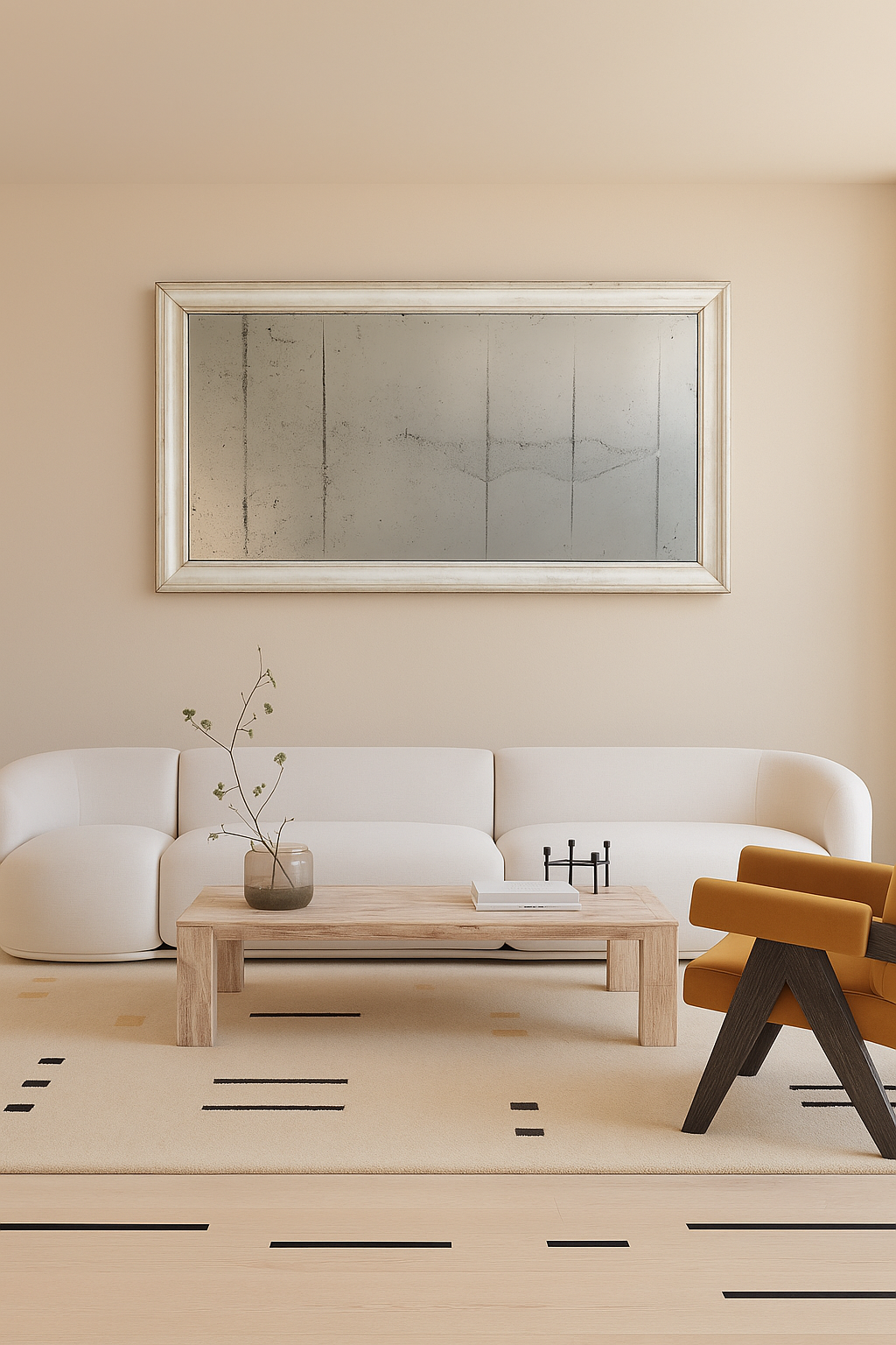Espejo Antiguo de Mercurio Siglo XVIII | Espejo Luis XVI / Directorio Marco Madera Pintada 70x133 cm | Decó Francés Vintage
