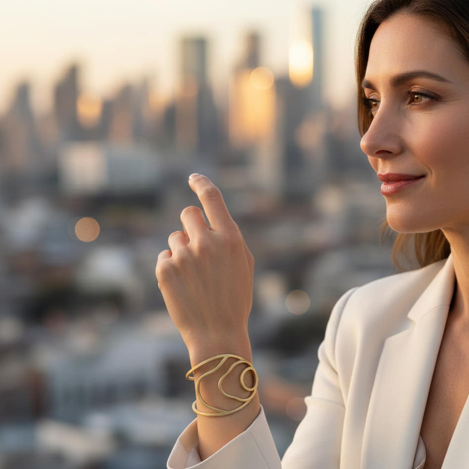Atlas Gold Bracelet - Natural 18K Gold Design