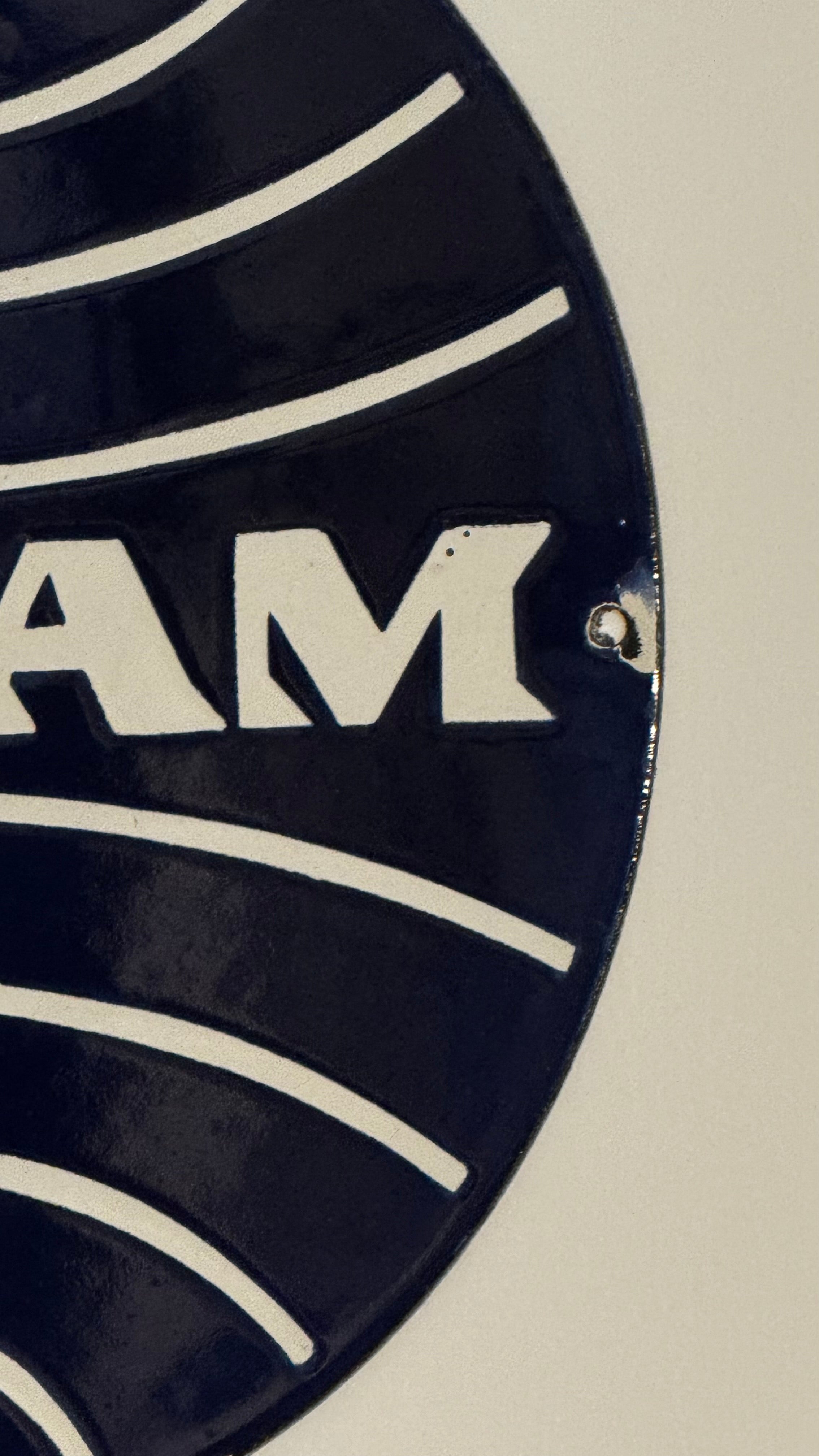 Placa Esmaltada PAN AM Vintage | Cartel Publicitario Original de Pan American Airways | Decoración Retro Aeronáutica