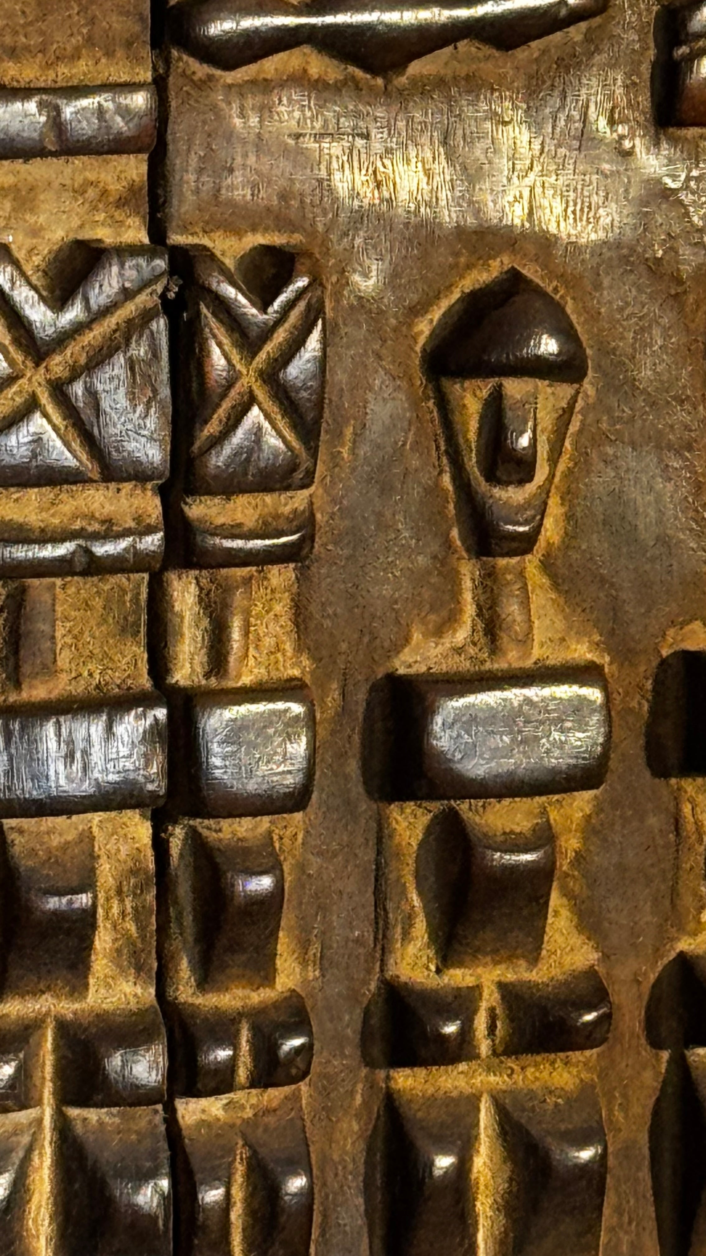 Puerta de Granero Dogón Bajdaguara de Malí | Antigua Puerta Africana Tallada a Mano | Arte Tribal Étnico | Escultura Arquitectónica de Madera