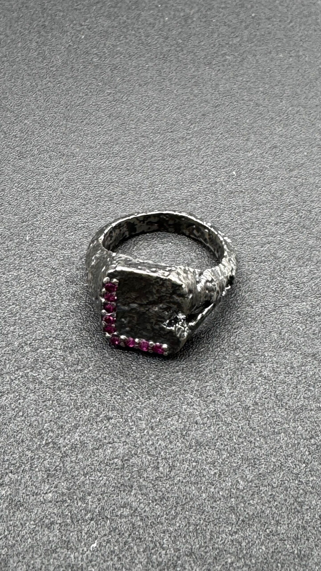 John Roberts Ring with 9 Rubies | Handmade Sterling Silver Ring – Santiago Prada