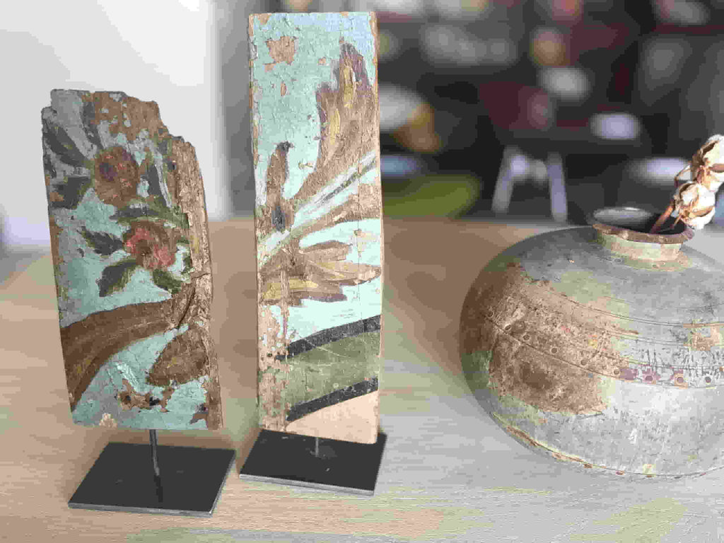 Fragmentos de Oratorio Barroco en Madera Policromada (Siglo XVII)