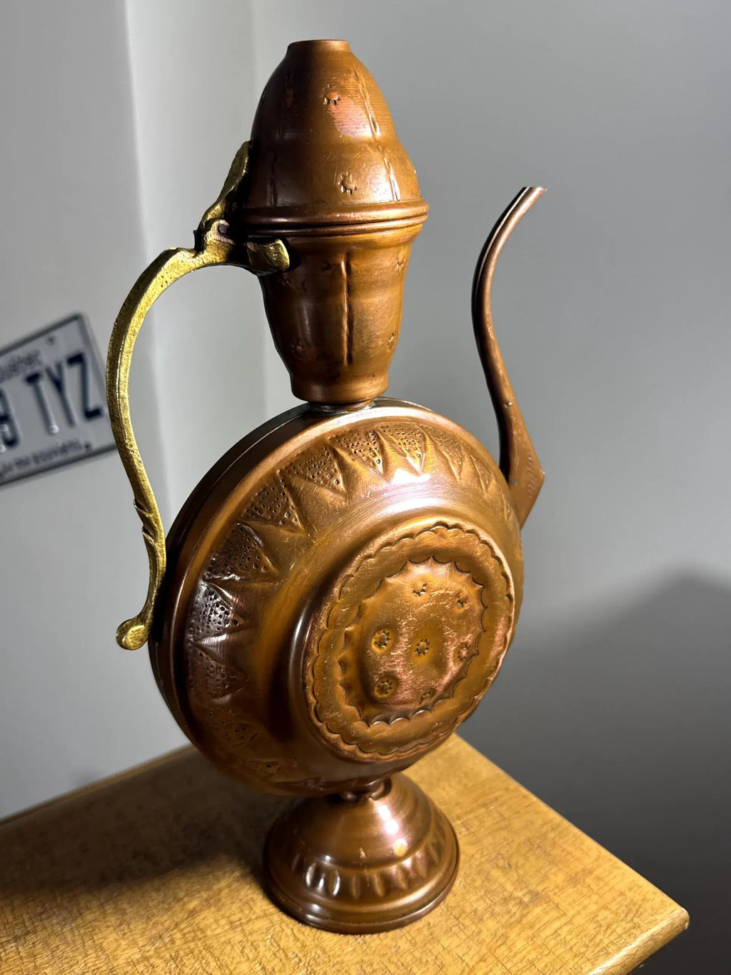Tunisian Copper Teapot (Moringa) – Islamic Oriental Style, c. 1940-1950