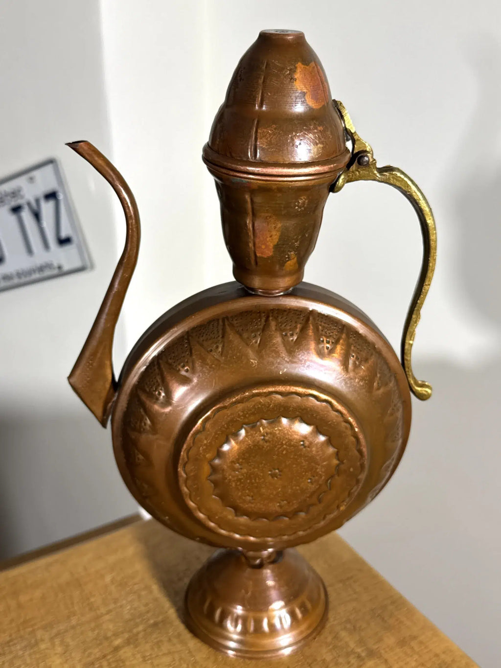 Tunisian Copper Teapot (Moringa) – Islamic Oriental Style, c. 1940-1950
