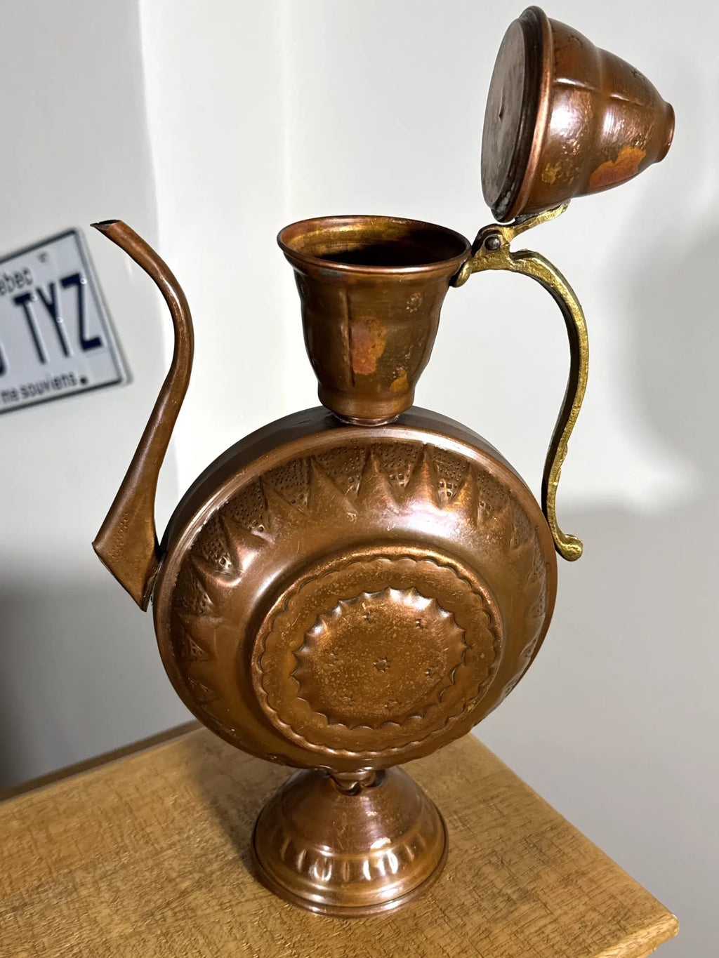 Tunisian Copper Teapot (Moringa) – Islamic Oriental Style, c. 1940-1950