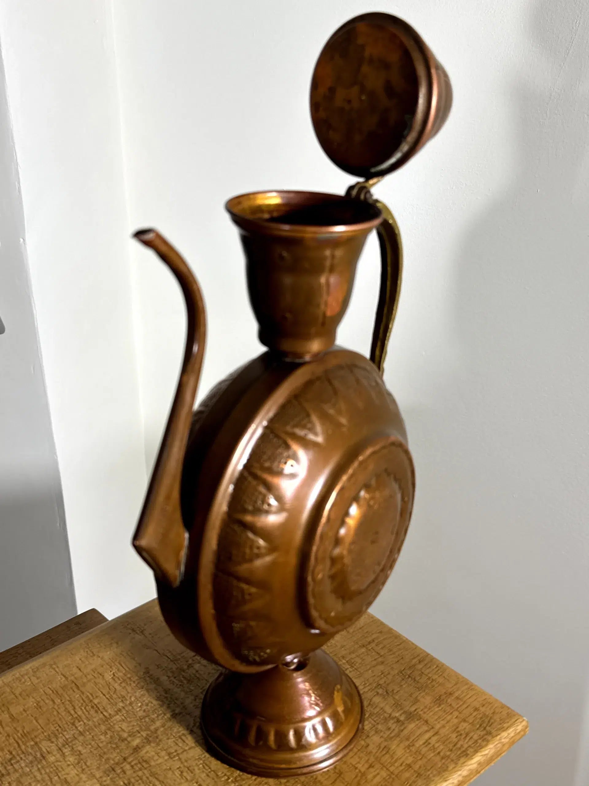Tunisian Copper Teapot (Moringa) – Islamic Oriental Style, c. 1940-1950