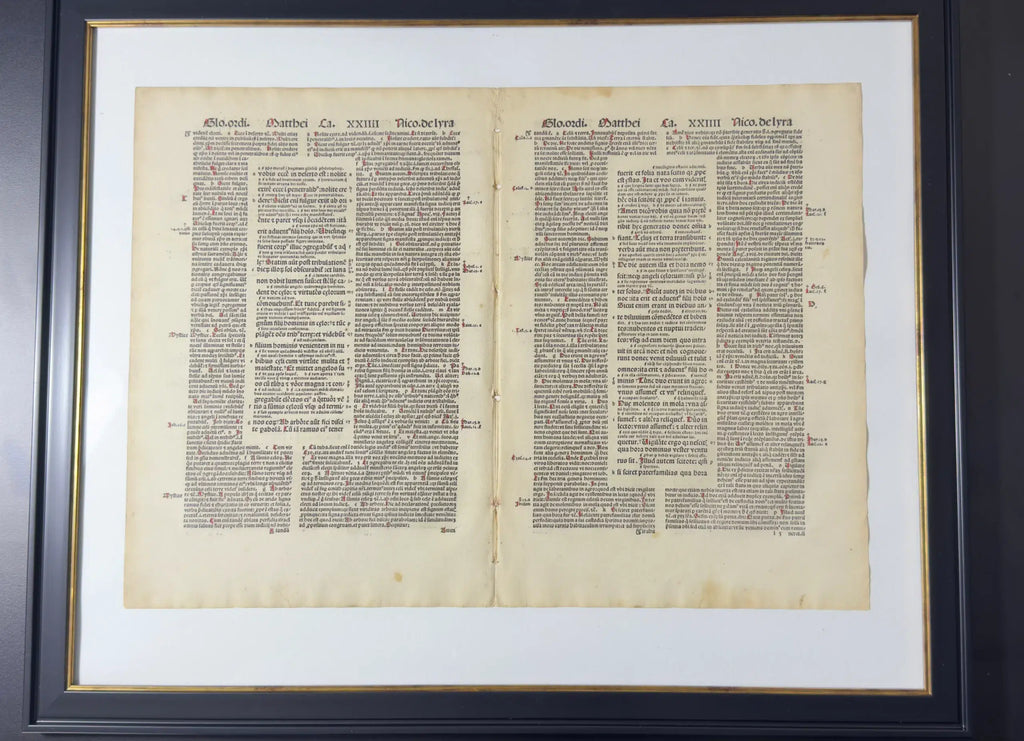 Incunabula Bible Leaf, 1498, Nicholas of Lyra – Basel, 15th Century