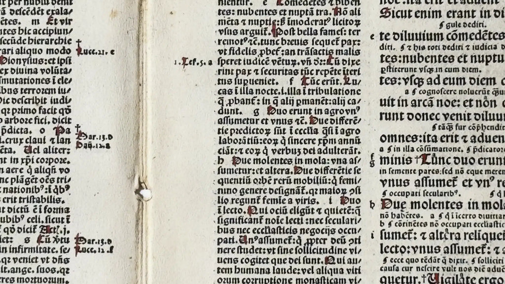 Incunabula Bible Leaf, 1498, Nicholas of Lyra – Basel, 15th Century