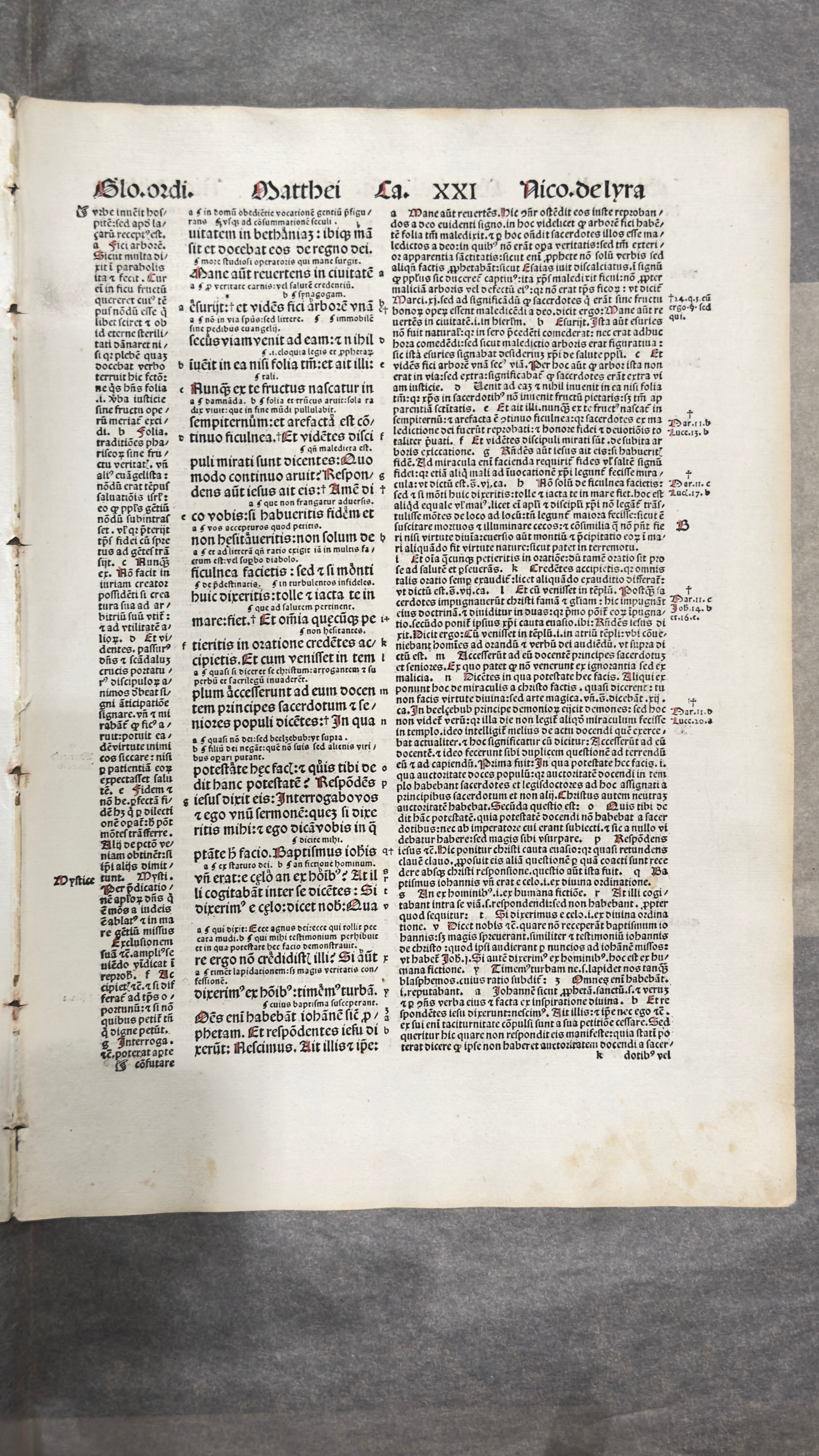 Hoja Incunable Biblia Latina 1498 – Nicolás de Lyra