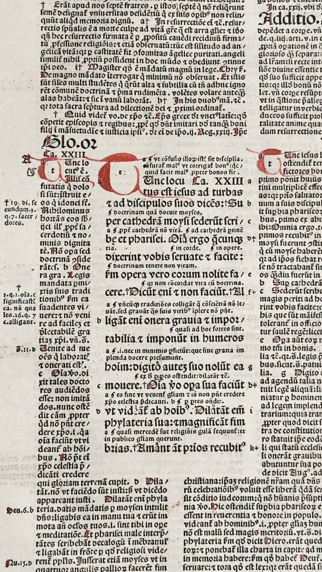 Hoja Incunable Biblia Latina 1498 – Nicolás de Lyra