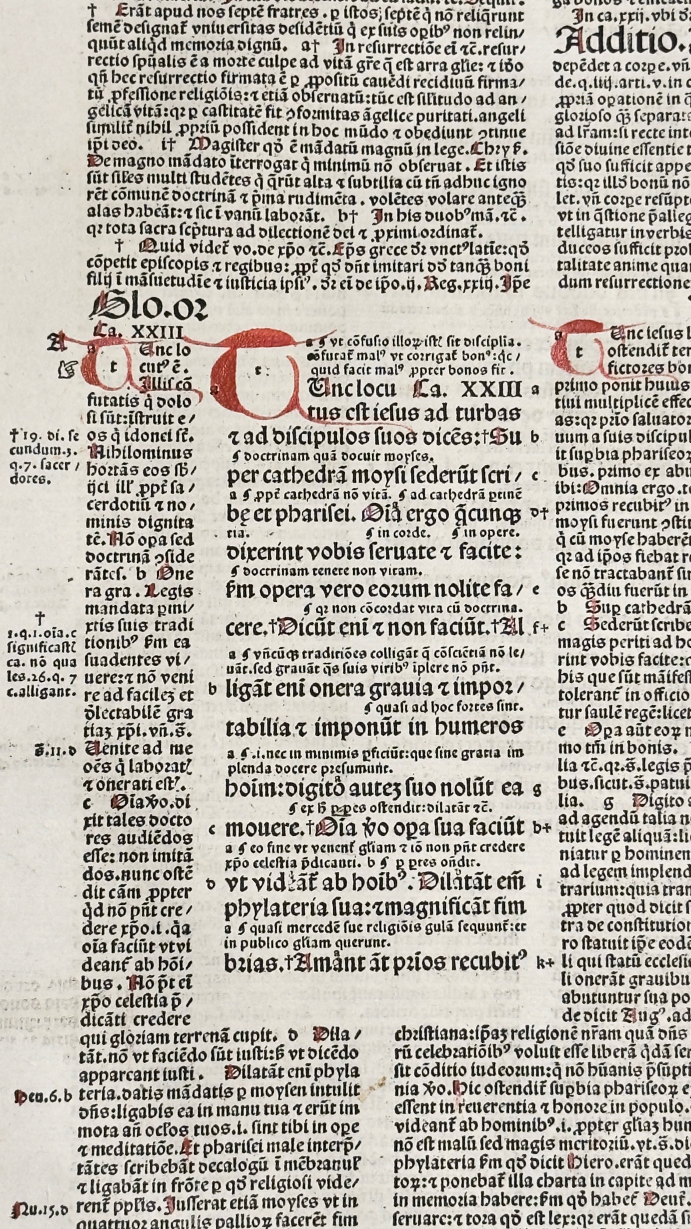 Hoja Incunable Biblia Latina 1498 – Nicolás de Lyra