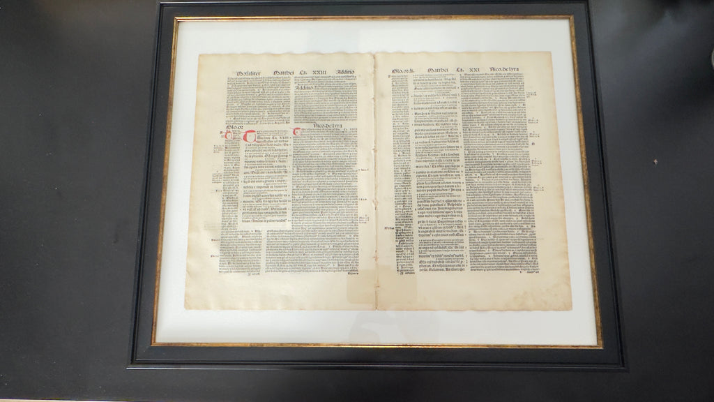 Hoja Incunable Biblia Latina 1498 – Nicolás de Lyra