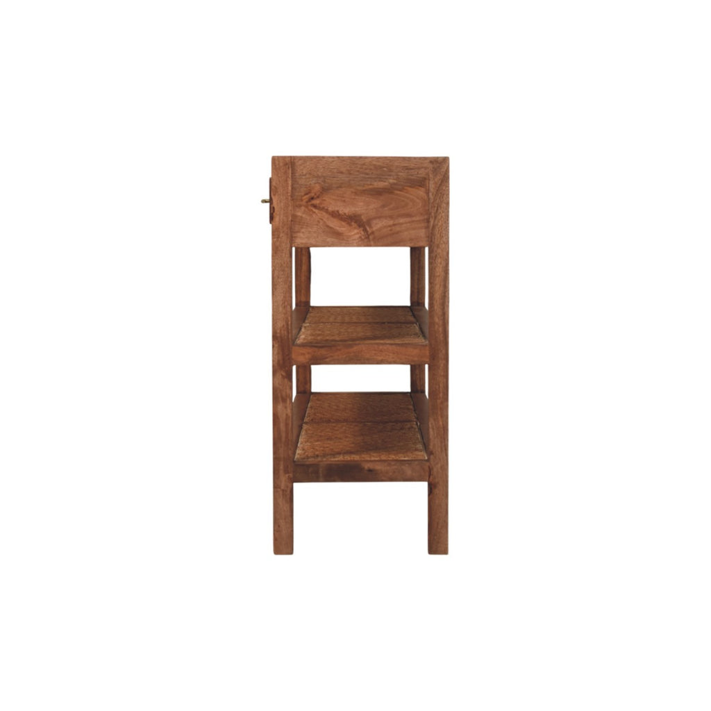Consola de Madera de Mango y Ratán Saffron – 2 Cajones | Estilo Japandi y Boho