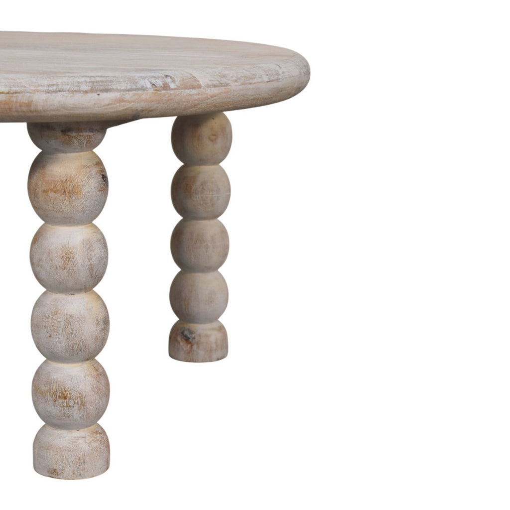 Mesa de centro Marcellus de madera maciza de mango – Patas torneadas y acabado roble salado