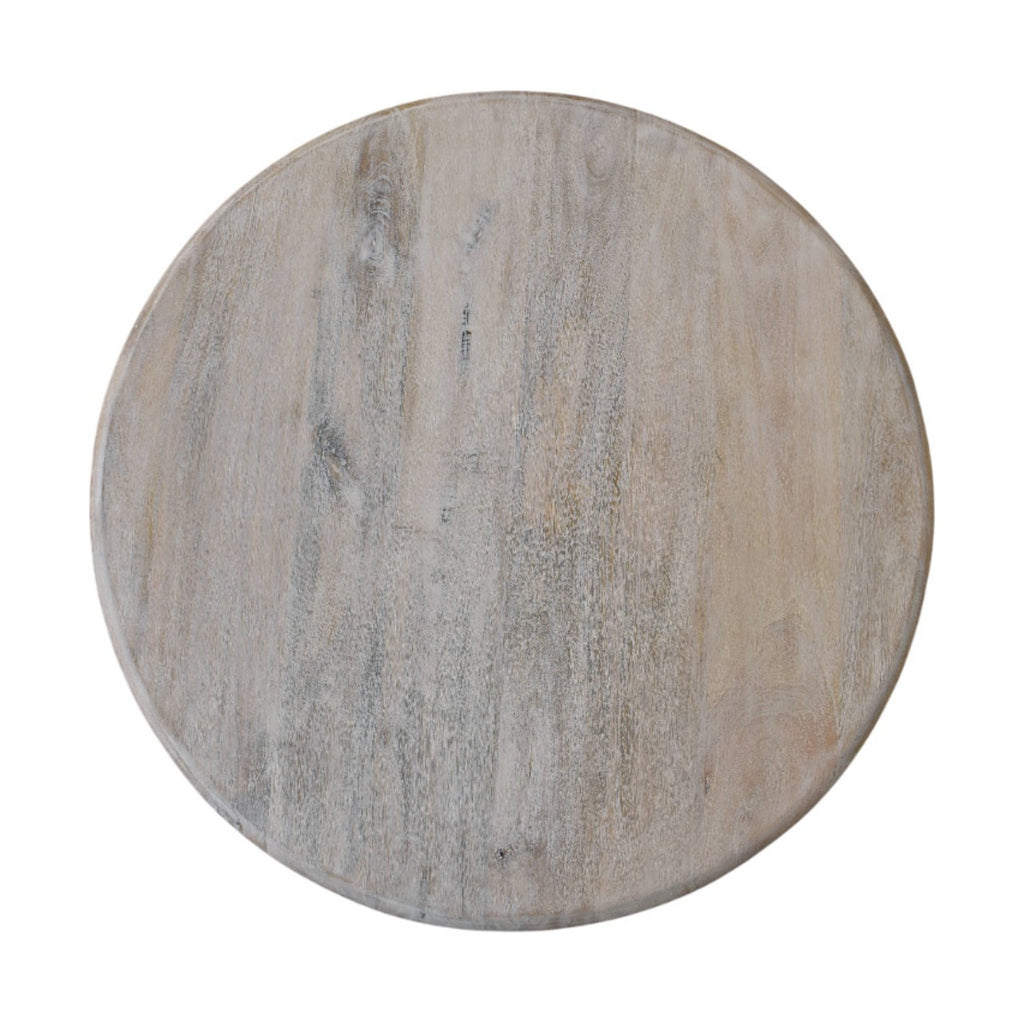 Mesa de centro Marcellus de madera maciza de mango – Patas torneadas y acabado roble salado