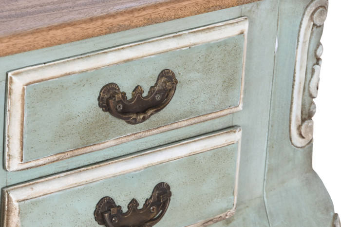 Solid Wood Desk with Decapè Green Vintage Finish