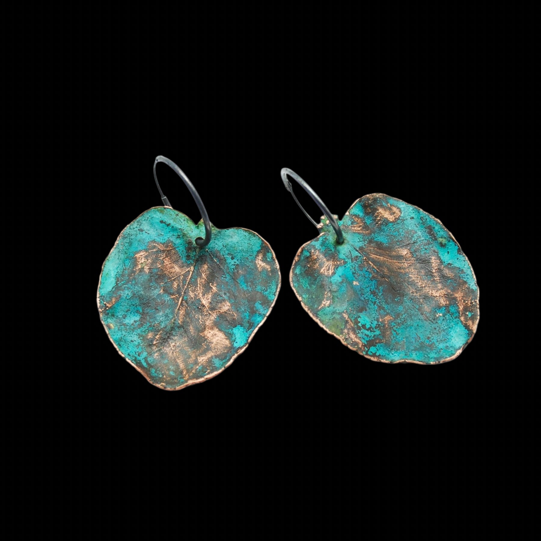 Pendientes de Cobre y Plata Hojas de Anna Canal