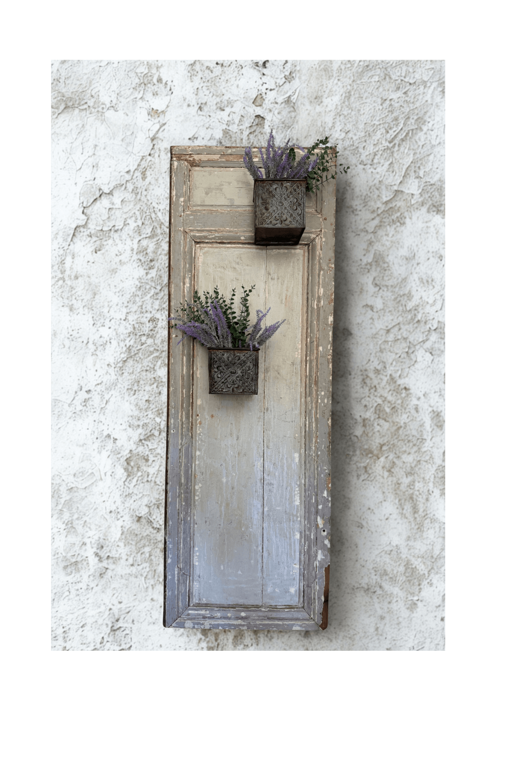 Antique French door with bronze planters – 19th century