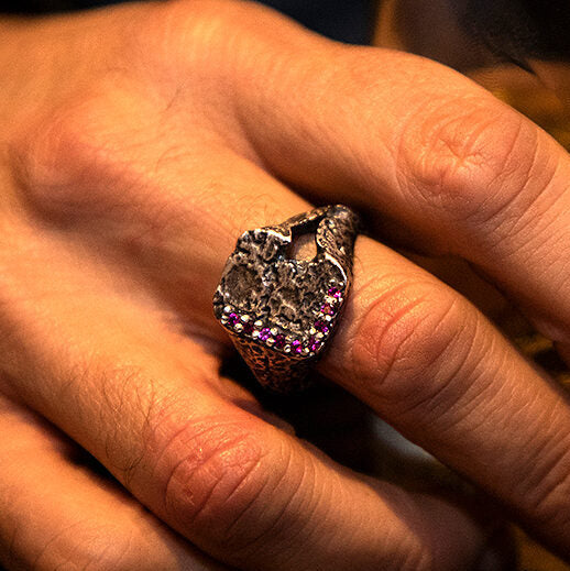 John Roberts Ring with 9 Rubies | Handmade Sterling Silver Ring – Santiago Prada
