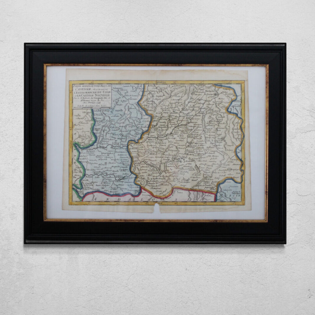 Mapa del sur de las regiones de Castilla, Extremadura, León y Castilla la Nueva. 1721-1750