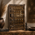 Puerta de Granero Dogón Bajdaguara de Malí | Antigua Puerta Africana Tallada a Mano | Arte Tribal Étnico | Escultura Arquitectónica de Madera