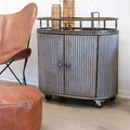 Carrito de Bar Industrial de Metal con Ruedas – Mueble Bar Vintage con Almacenaje y Estantes