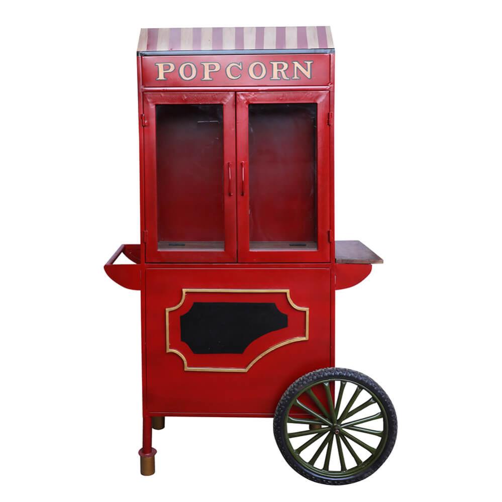 Carrito de Palomitas Vintage Rojo con Ruedas