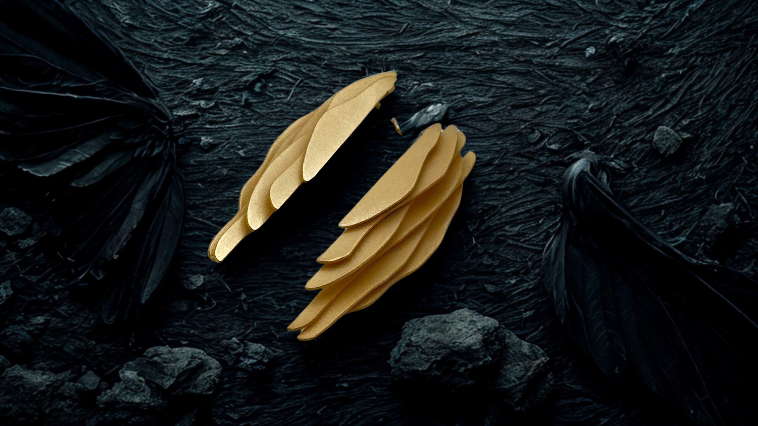 Pendientes Naroa en Oro 18K – Diseño Orgánico Artesanal Hecho en España