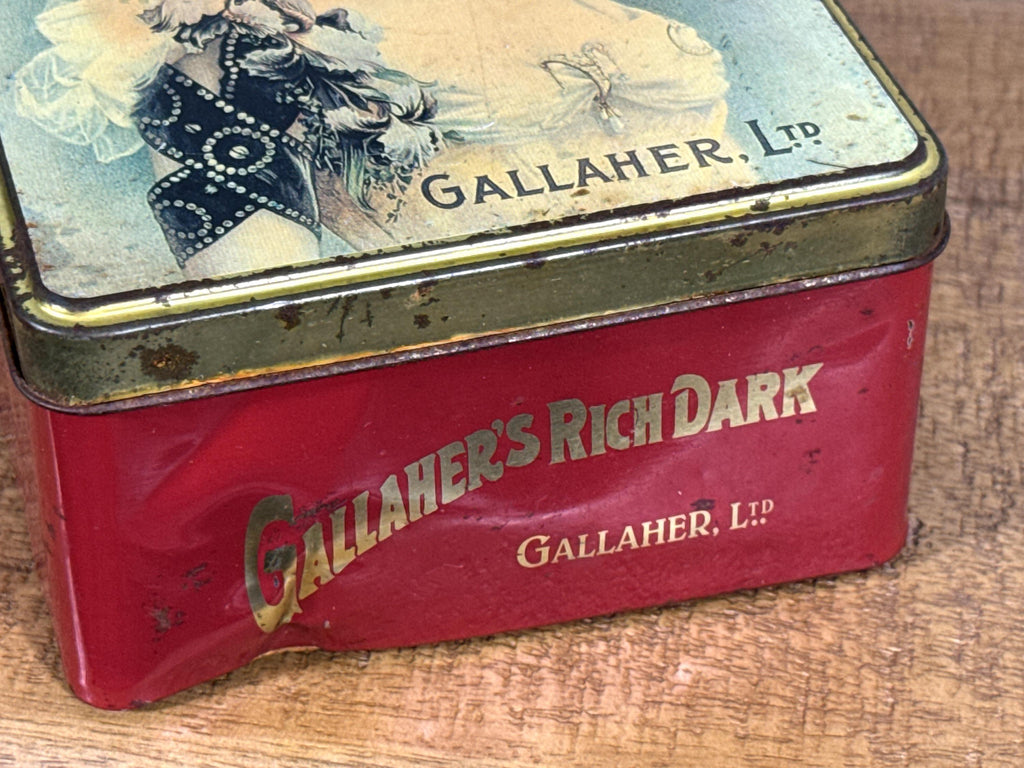 Lata Antigua de Tabaco Gallahers Honey Dew | Caja Publicitaria Inglesa Art Nouveau | Tobacciana Vintage Belle Époque
