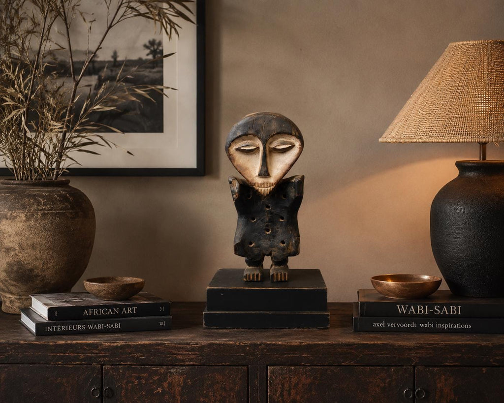 Estatua Lega Bwami Auténtica | Escultura Africana del Congo Tallada a Mano | Arte Étnico en Madera | Pieza de Colección Vintage