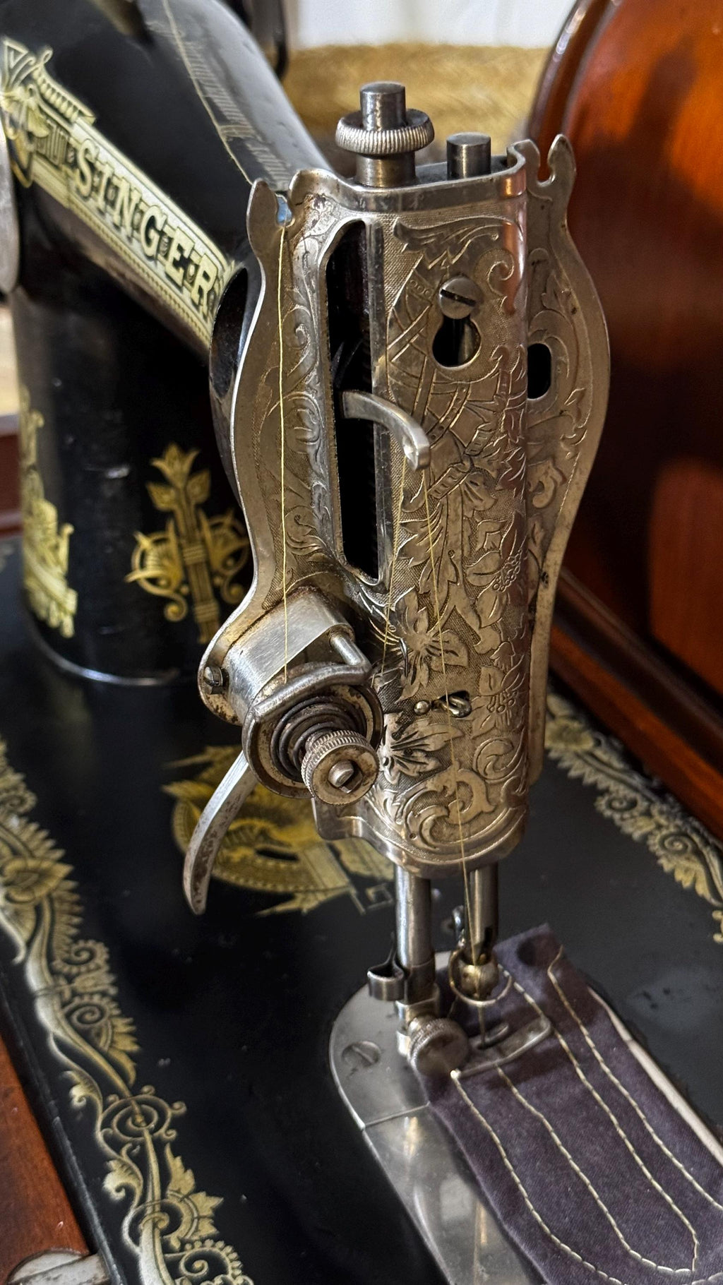 Máquina de Coser Antigua Singer 15K de 1920 | Sphinx Memphis | Estuche, Accesorios y Garantía Original de 1924