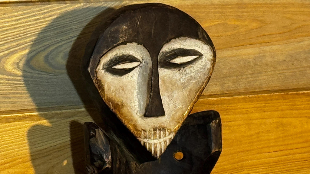 Estatua Lega Bwami Auténtica | Escultura Africana del Congo Tallada a Mano | Arte Étnico en Madera | Pieza de Colección Vintage
